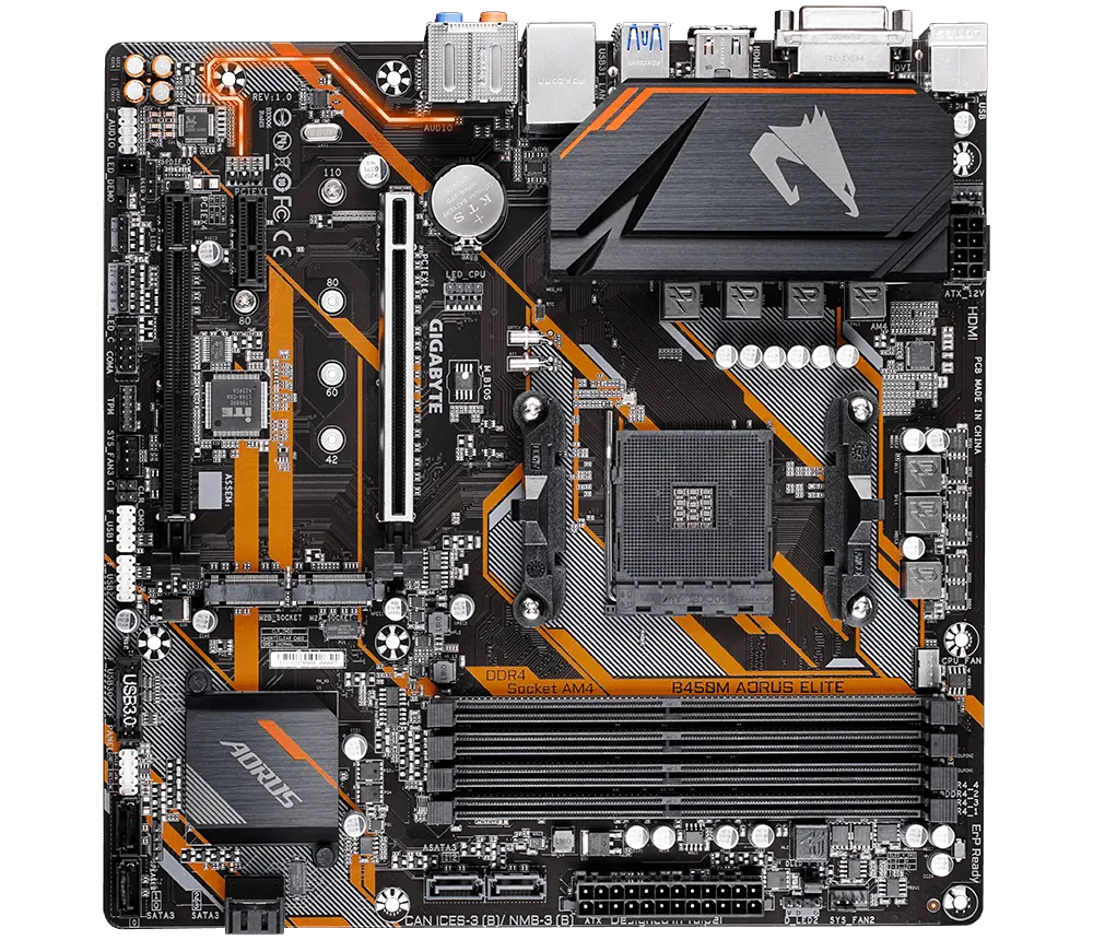 GIGABYTE Motherboard B450M AORUS Elite Dual M2 DDR4 GIGABYTE Motherboard B450M AORUS Elite Dual M2 DDR4